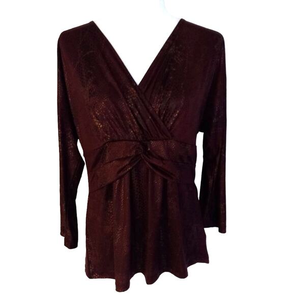 Rafaella 3/4 Sleeve V-neck Top - Picture 1 of 9